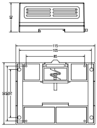 CAZT-R6六通道數字變送器外形尺寸圖