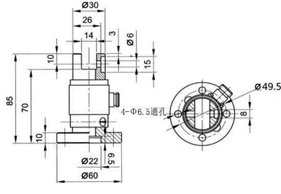 靜態扭矩傳感器CAZF-T60尺寸圖
