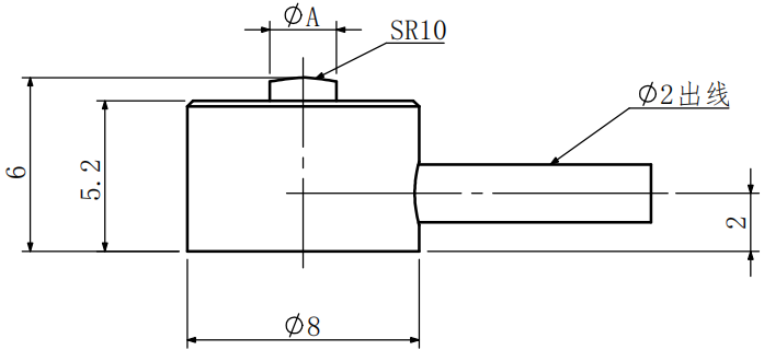 微型壓力傳感器CAZF-Y8外形尺寸圖