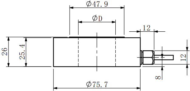 中空壓力傳感器CAZF-Y75.7外形尺寸圖1
