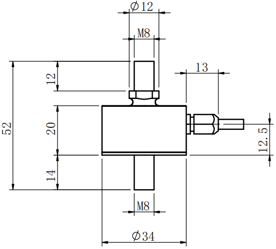 拉壓力傳感器CAZF-LY34尺寸圖1