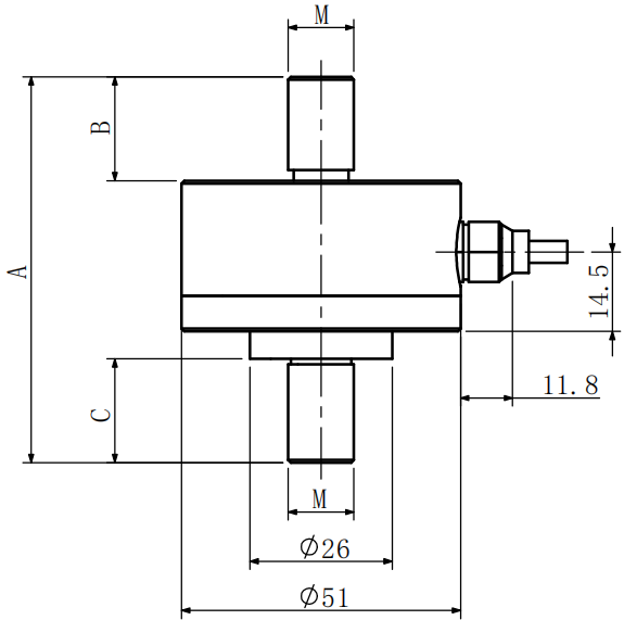 拉壓力傳感器CAZF-LY51尺寸圖