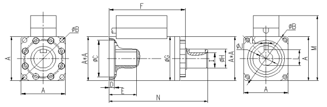 動態扭矩傳感器CAZF-TD外形尺寸圖