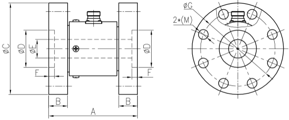 靜態(tài)扭矩傳感器CAZF-T98外形尺寸圖 靜態(tài)扭矩傳感器CAZF-T98外形尺寸圖
