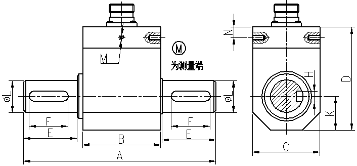 動態扭矩傳感器CAZF-TD108外形尺寸圖