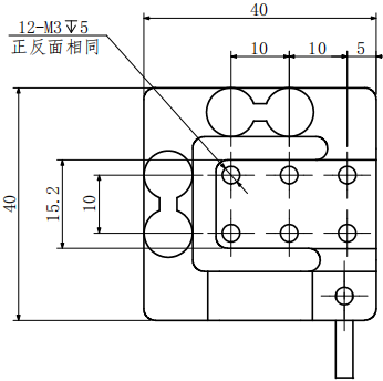 CAZF-3D40三維力傳感器外形尺寸圖
