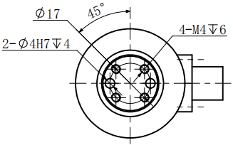 CAZF-3D46三維力傳感器外形尺寸圖3