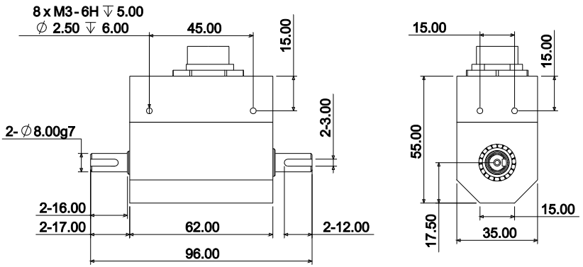 動態扭矩傳感器CAZF-TD96外形尺寸