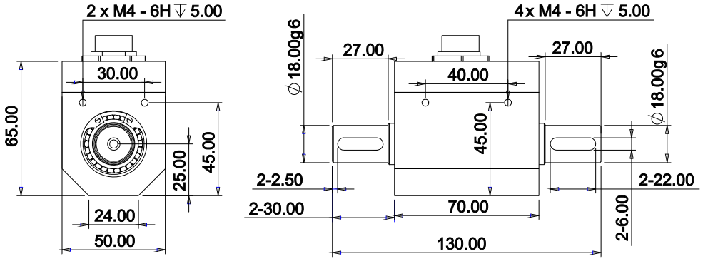 動(dòng)態(tài)扭矩傳感器CAZF-TD130外形尺寸